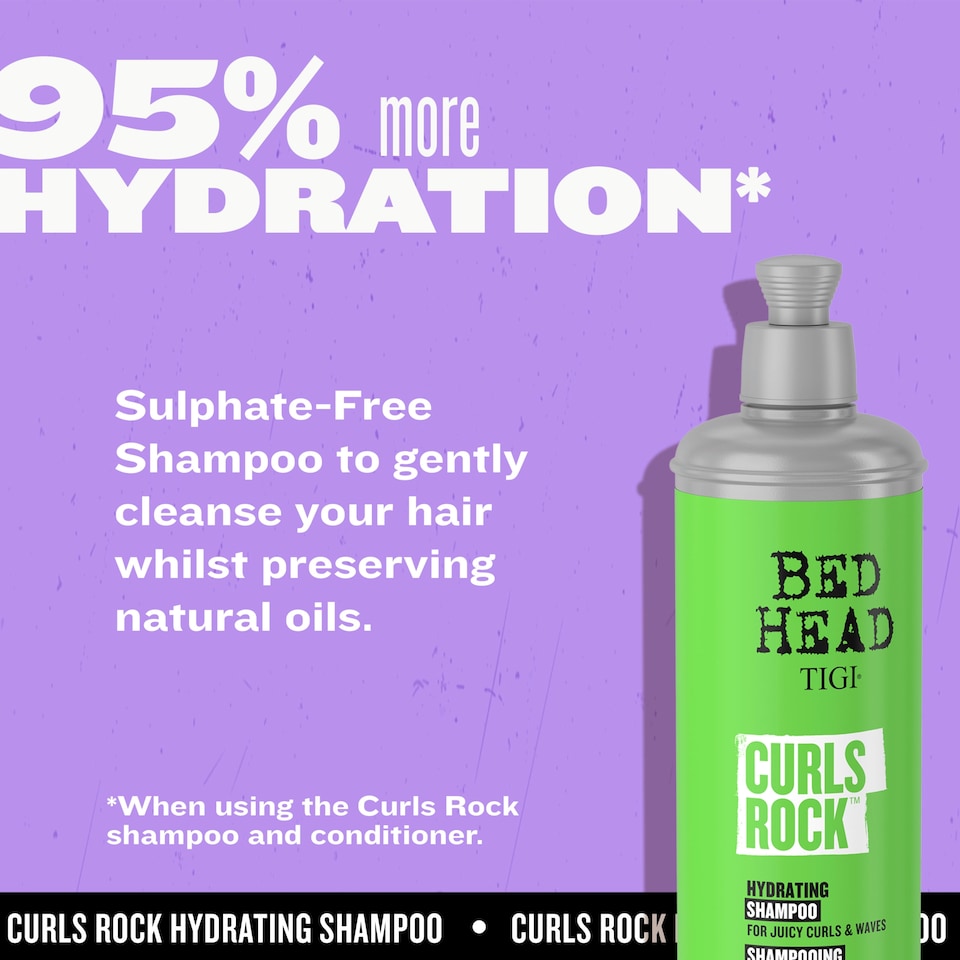 image 1 of Bed Head by TIGI Curls Rock Hydrating Shampoo 400ml