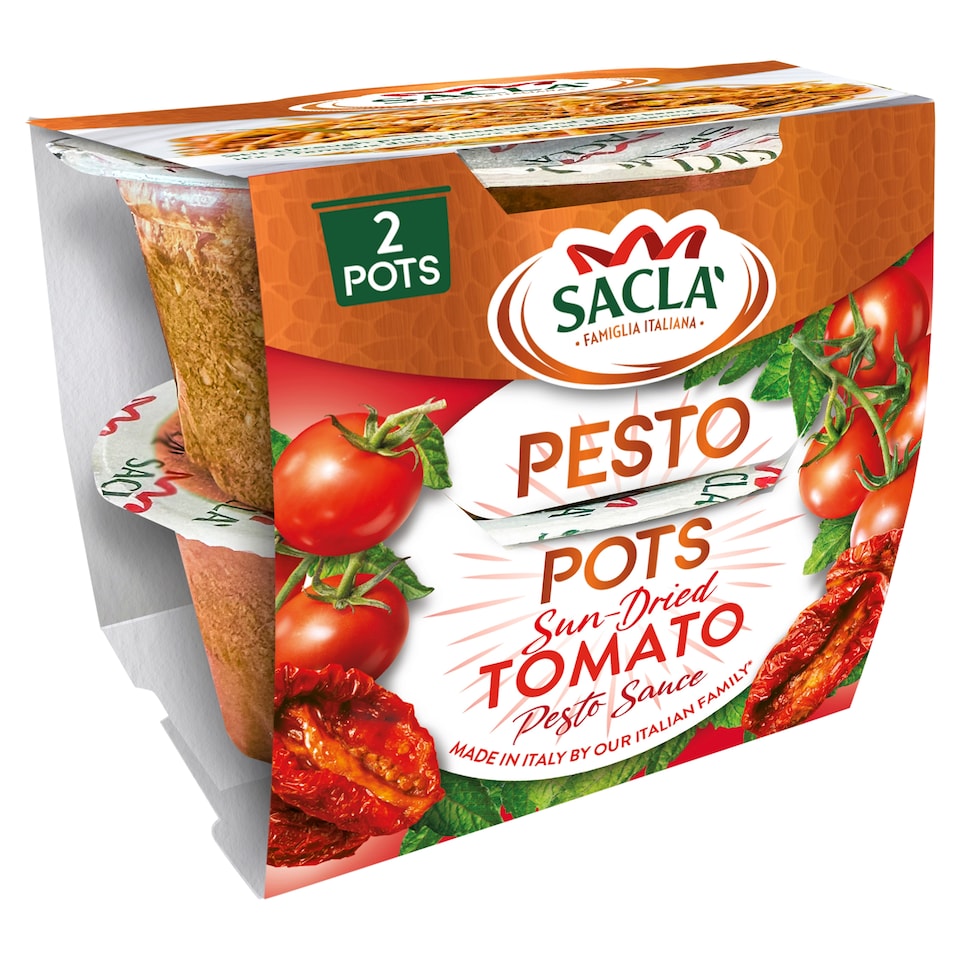 Sacla' Sundried Tomato Pesto Pots 2x45g