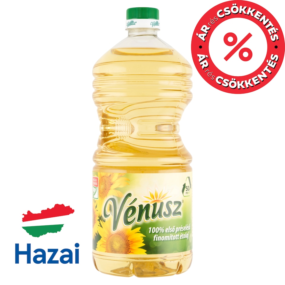 image 1 of Vénusz 100% First Pressed Refined Sunflower Cooking Oil 2 l