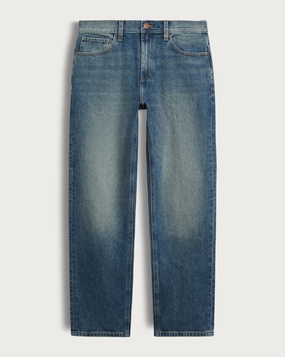 image 1 of F&F Relaxed Fit Vintage Washed Denim Jeans in Blue