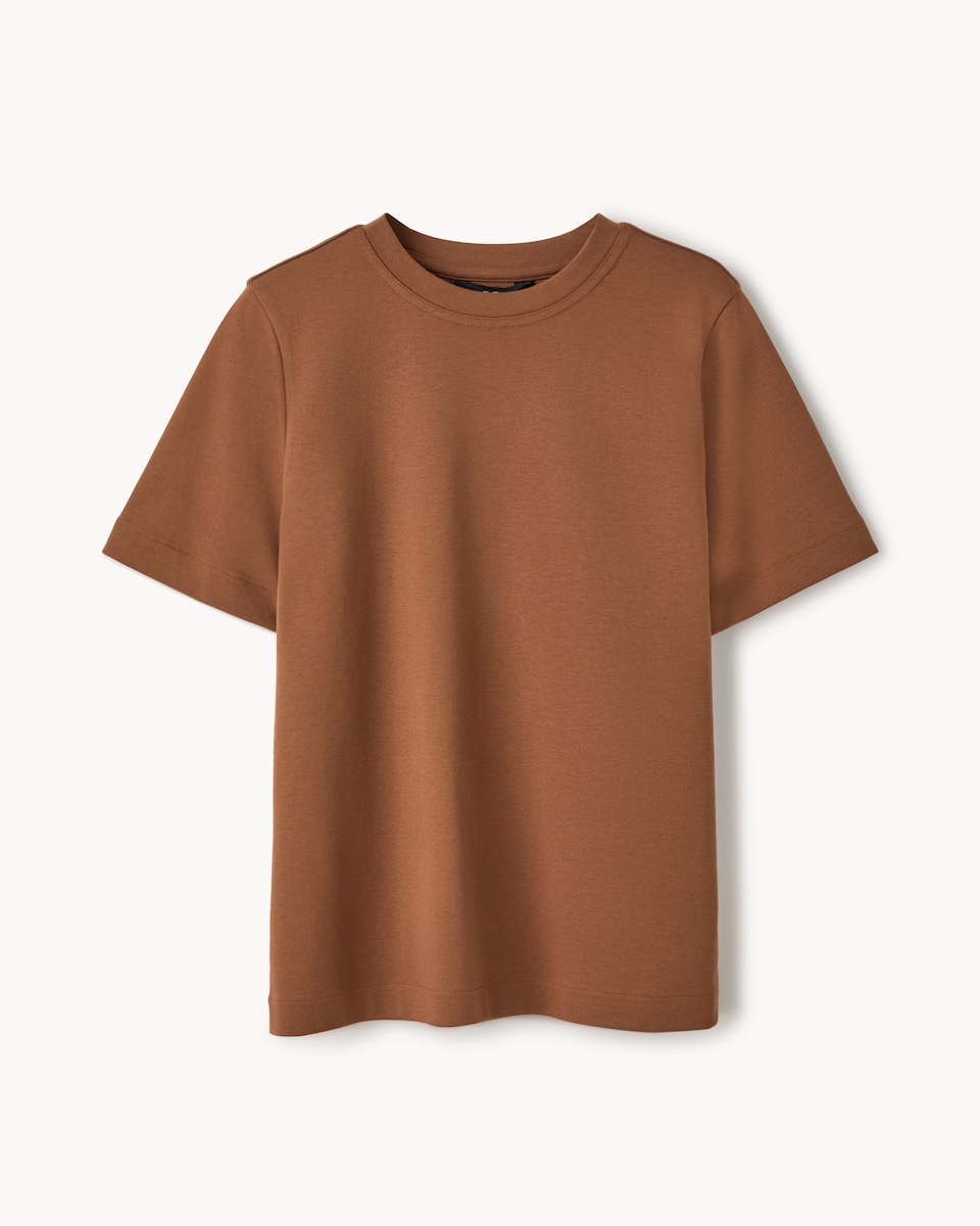 image 1 of F&F Pure Cotton Crew Neck T-Shirt in Brown