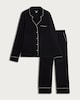 image 4 of F&F Piped Long Sleeved Shirt and Bottoms Pyjama Set in Black