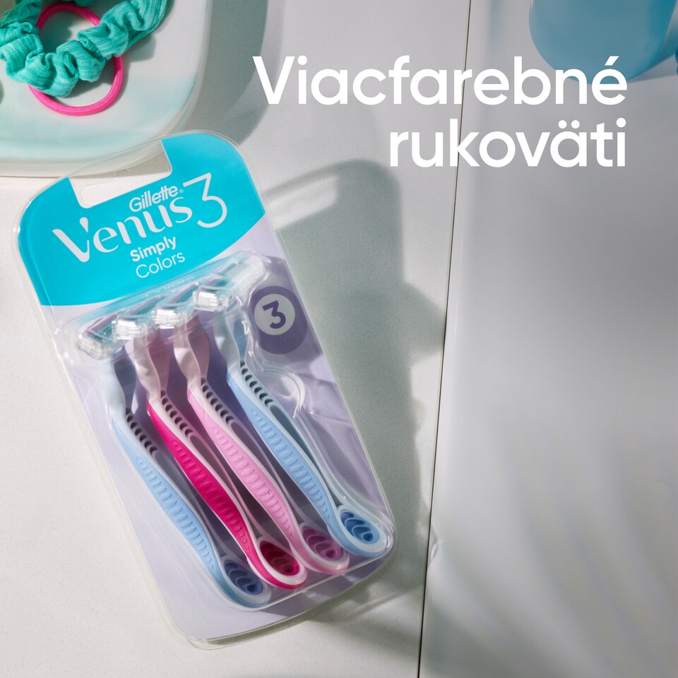 image 1 of Gillette Venus 3 Colors Disposable Razors, Pack Of 6