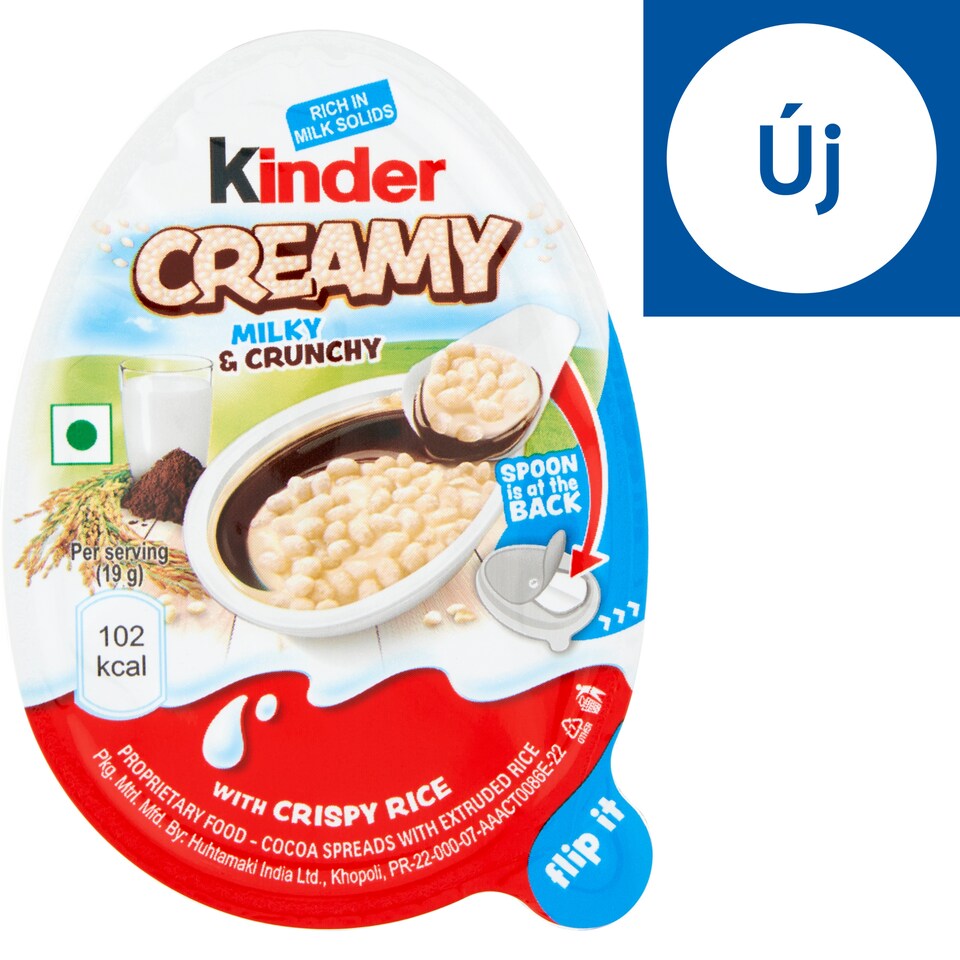 Kinder Creamy Milky & Crunchy kakaós krém puffasztott rizzsel 19 g