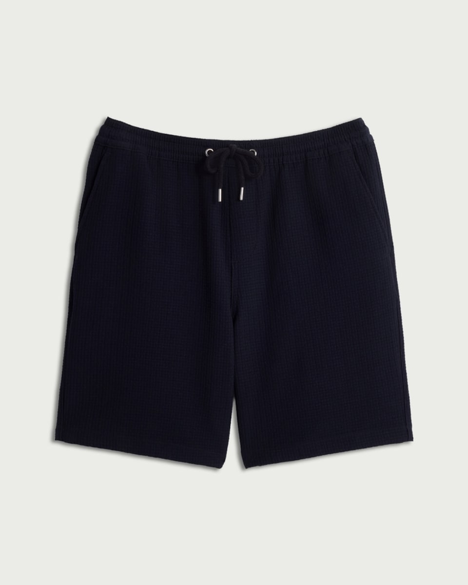 image 1 of F&F Textured Drawstring Shorts in Navy