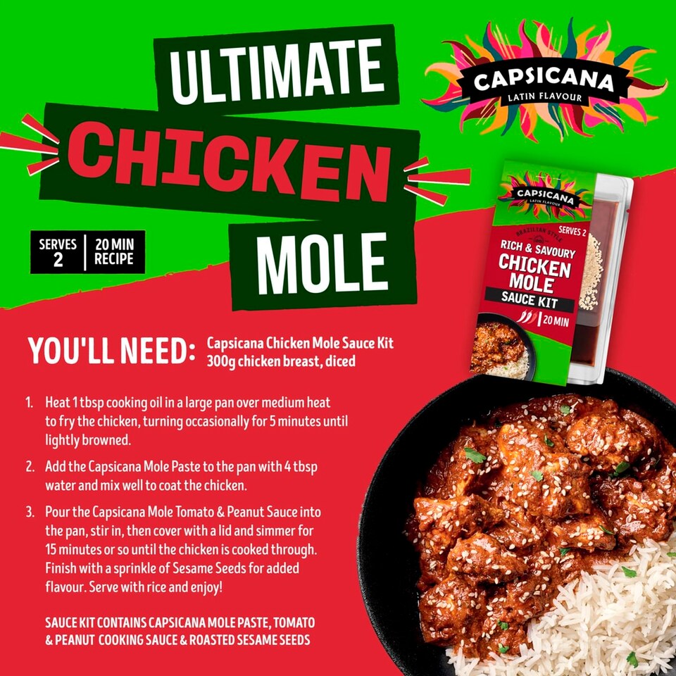 image 1 of Capsicana Mexican Chicken Mole Cooking Sauce Kit 273g