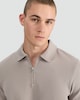image 1 of The F&F Edit Cotton Rich Twill Textured Zip Neck Polo Shirt in Brown