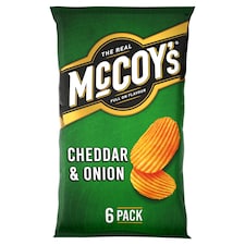 McCoy's Cheddar & Onion Multipack Crisps 6x25g