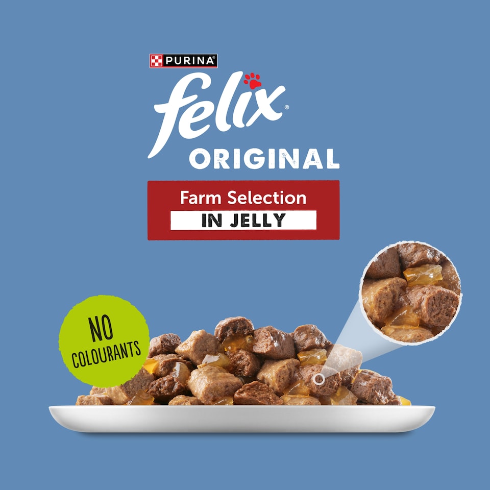 image 1 of FELIX ORIGINAL Farm Selection in Jelly Wet Cat Food 12x85g