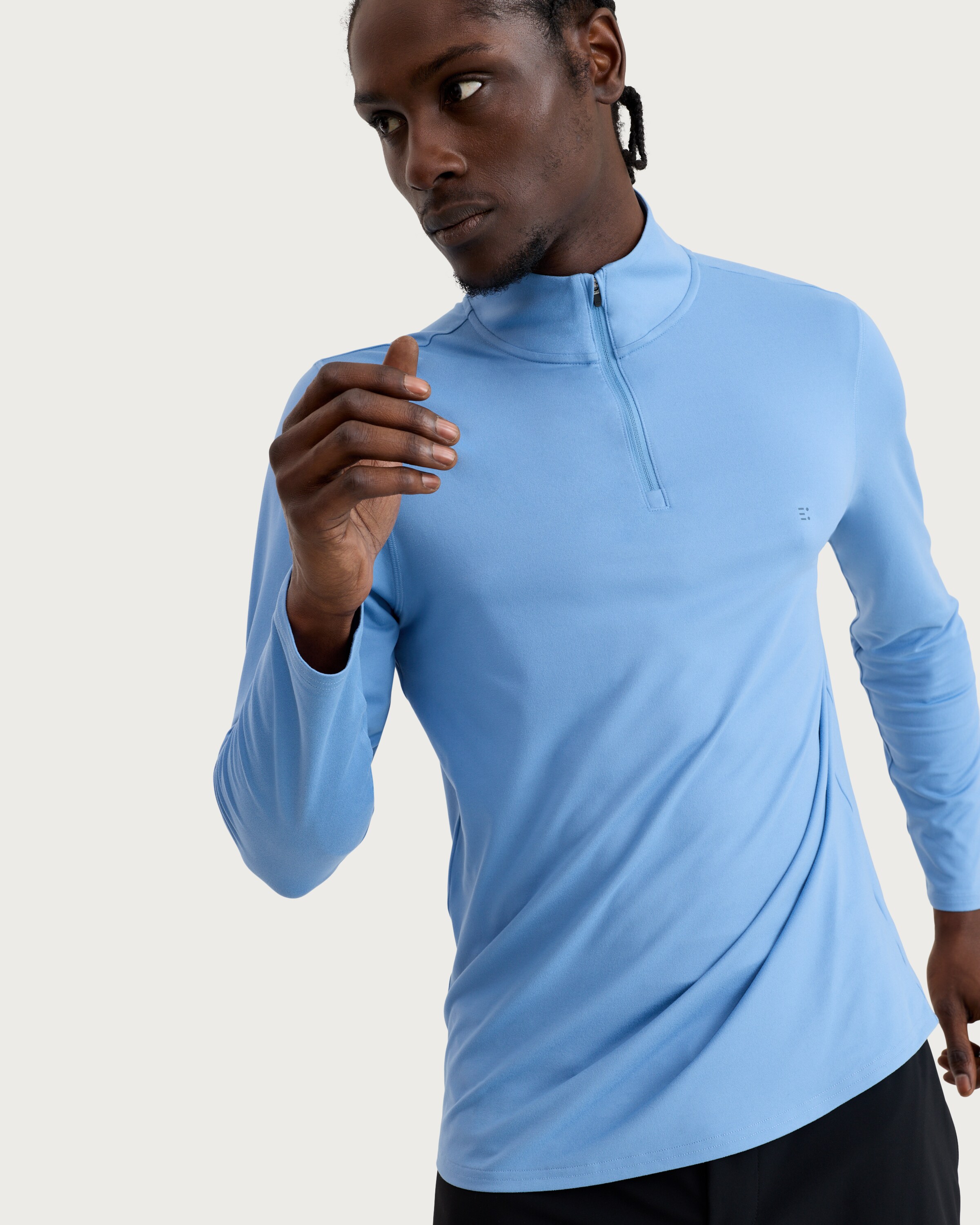 F&F Active EVERYHOUR Soft Touch Half Zip Long Sleeved Top in Blue