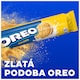 Obrázek 2 pro produkt OREO zlaté s vanilkovou příchutí sušenky s náplní vhodné pro vegetariány 14 sušenek 154 g