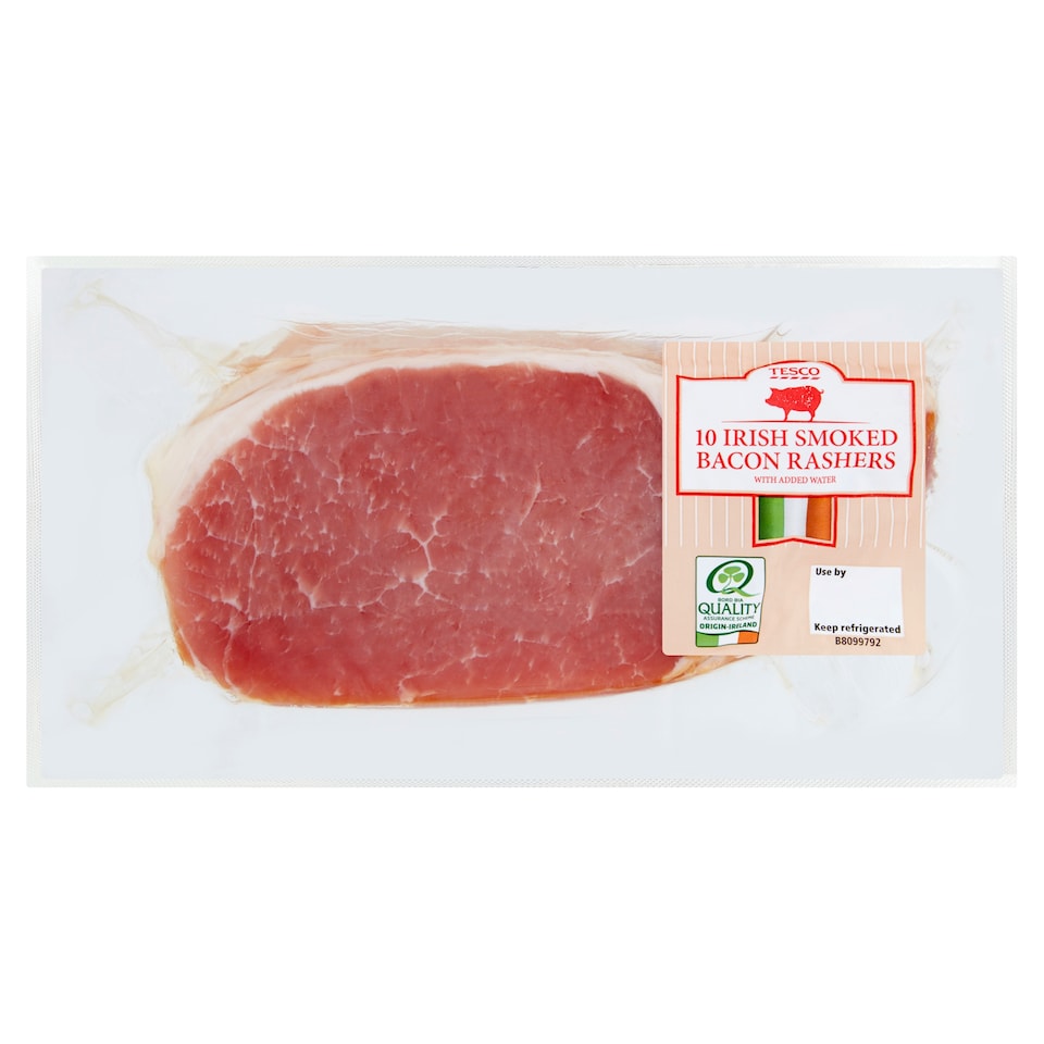 Tesco 10 Smoked Irish Bacon Rashers 411G