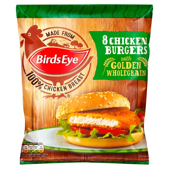 Birds Eye 8 Chicken Burgers 400G Tesco Groceries