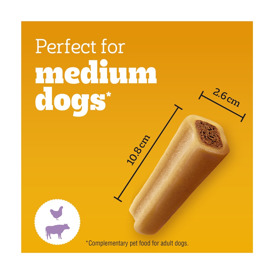 image 1 of Pedigree Jumbone Medium Dog Treats Beef & Poultry 2 Chews 180g