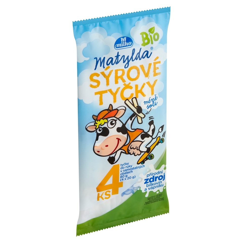 image 1 of Milko Matylda Organic Cheese Sticks 4 x 20g (80g)