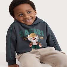 F&F Boys Cotton Rich Safari Guide Hoodie in Grey