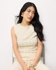 image 4 of F&F Textured Lace Co-ord Top in Cream