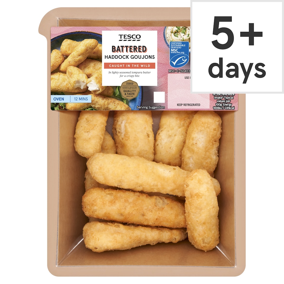Tesco Battered Haddock Goujons 200G