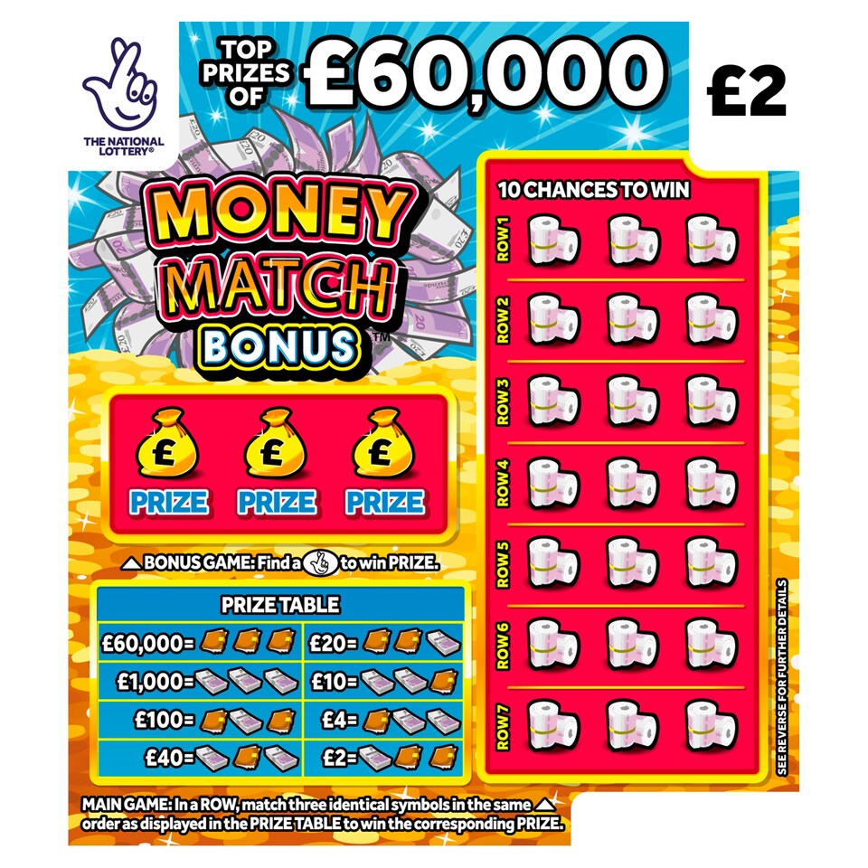 MONEY MATCH BONUS SCRATCHCARD