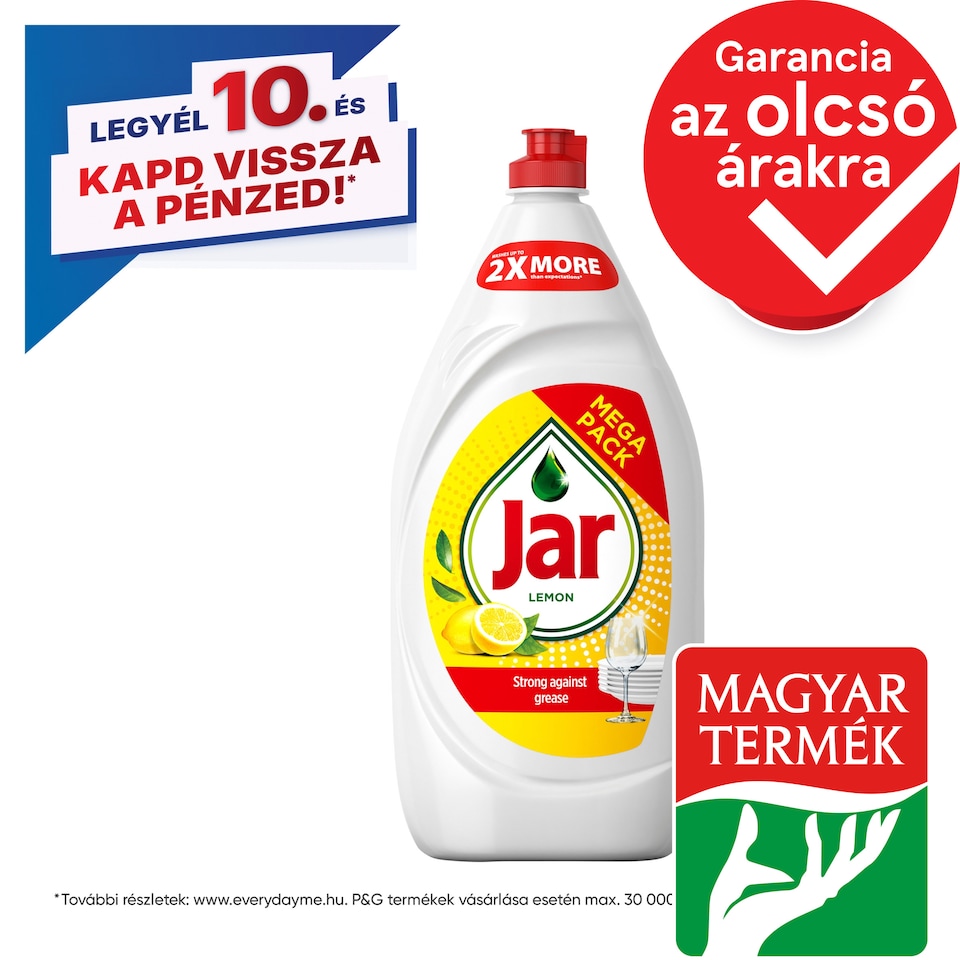 Jar Lemon Washing Up Liquid. No Soaking, No Grease, No Fuss  1350 ML