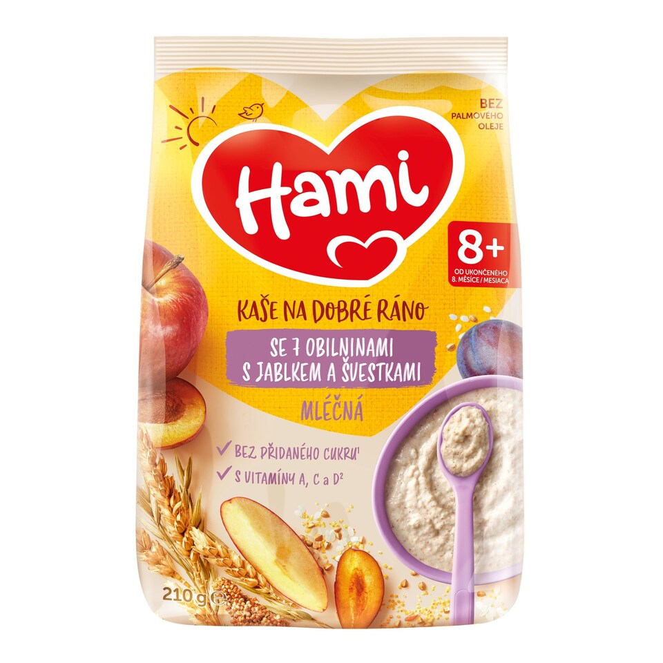 image 1 of Hami Milk Porridge with 7 Cereals, Apple and Plums 210g