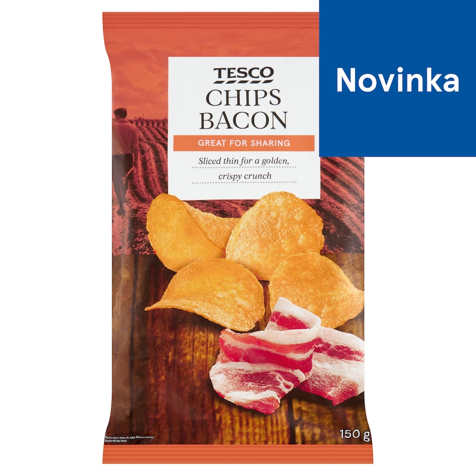 Tesco Smažené zemiakové lupienky so slaninovou príchuťou 150 g