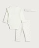 image 2 of F&F Baby 3-Piece Pure Cotton Bodysuit, Leggings and Headband Set in White