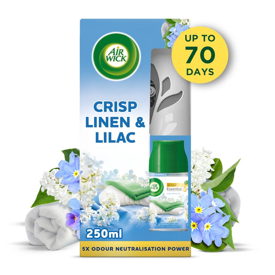 image 1 of Air Wick Freshmatic Kit Crisp Linen & Lilac Air Freshener 250ml