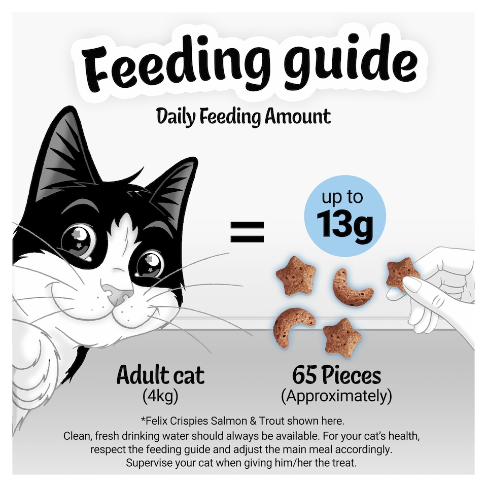 image 1 of Felix Crispies Cat Treats Salmon & Trout 45G