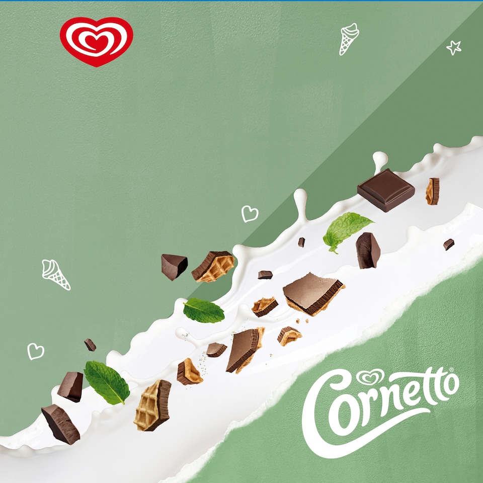 image 1 of Cornetto Mint Ice Cream Cones 6x90ml
