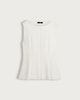image 4 of F&F Pleated Sleeveless Peplum Top in Cream