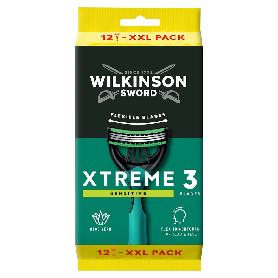 Wilkinson Sword Xtreme3 Sensitive Triple Blade Razors 12 pcs