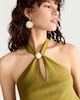 image 1 of The F&F Edit Beaded Halter Neck Mini Dress in Olive
