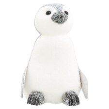 Tesco White Flocked Penguin Room Decorative