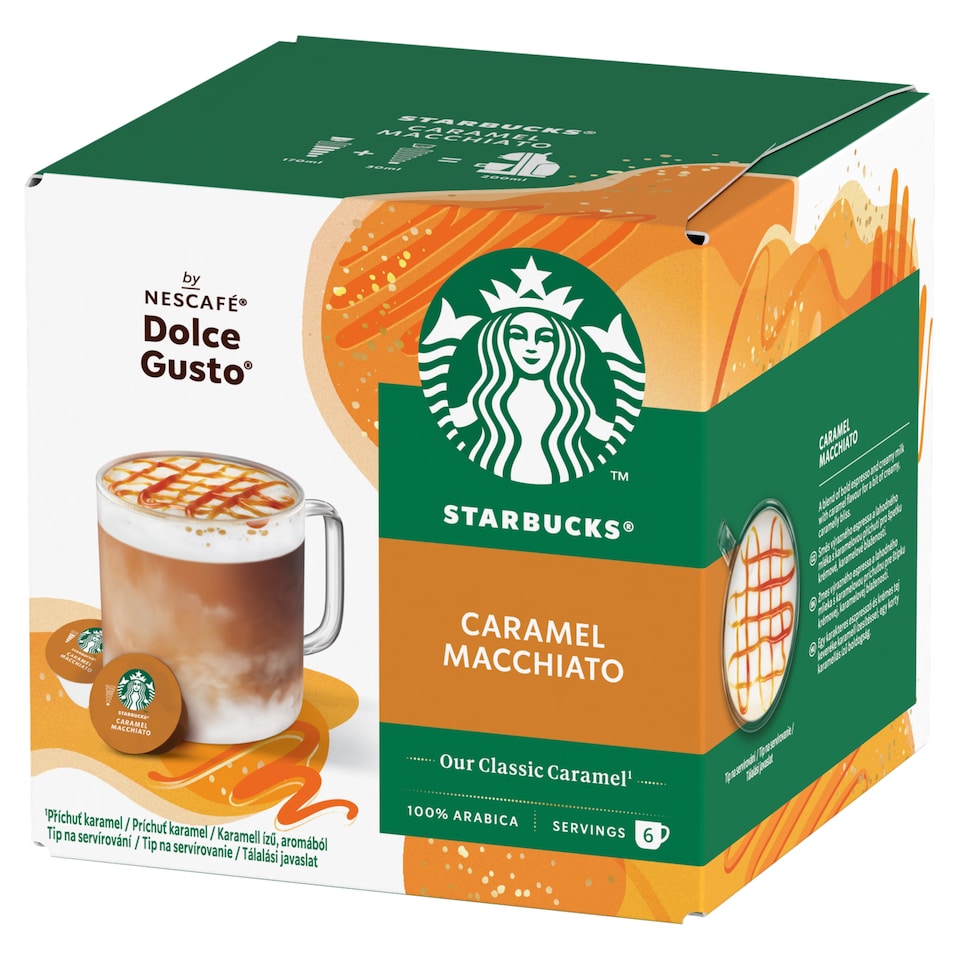 Starbucks by Nescafé Dolce Gusto Caramel Macchiato kávé és tejpor kapszula 12 db/6 csésze 127,8 g  1. kép