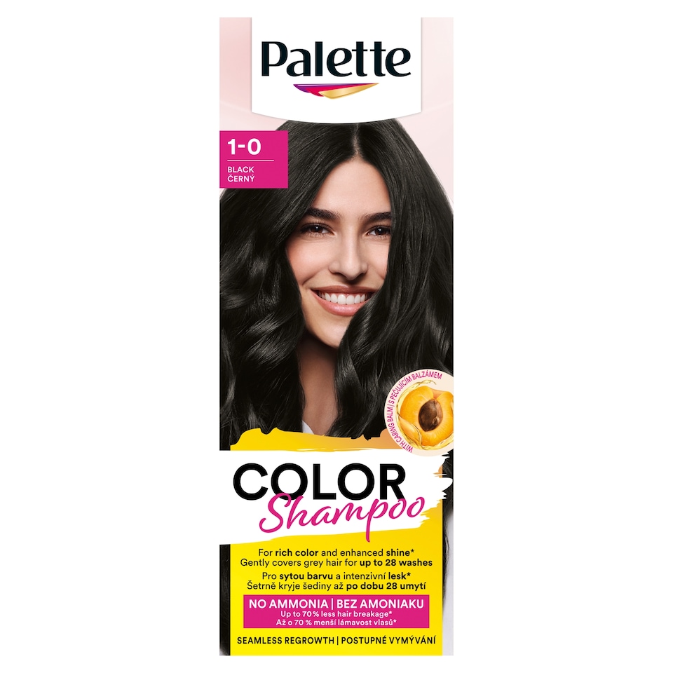 Palette Color Shampoo kímélő tartós hajszínező 1-0 Fekete