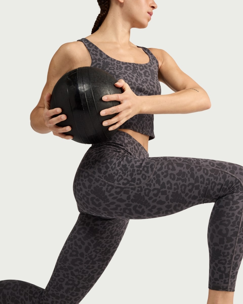 image 1 of F&F Active ULTRAMOVE High Waisted Pocket Leggings in Multi Black