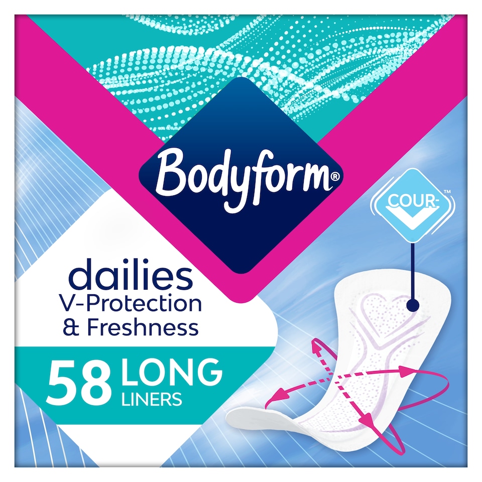 image 1 of Bodyform Dailies Long Panty Liners 58 pack
