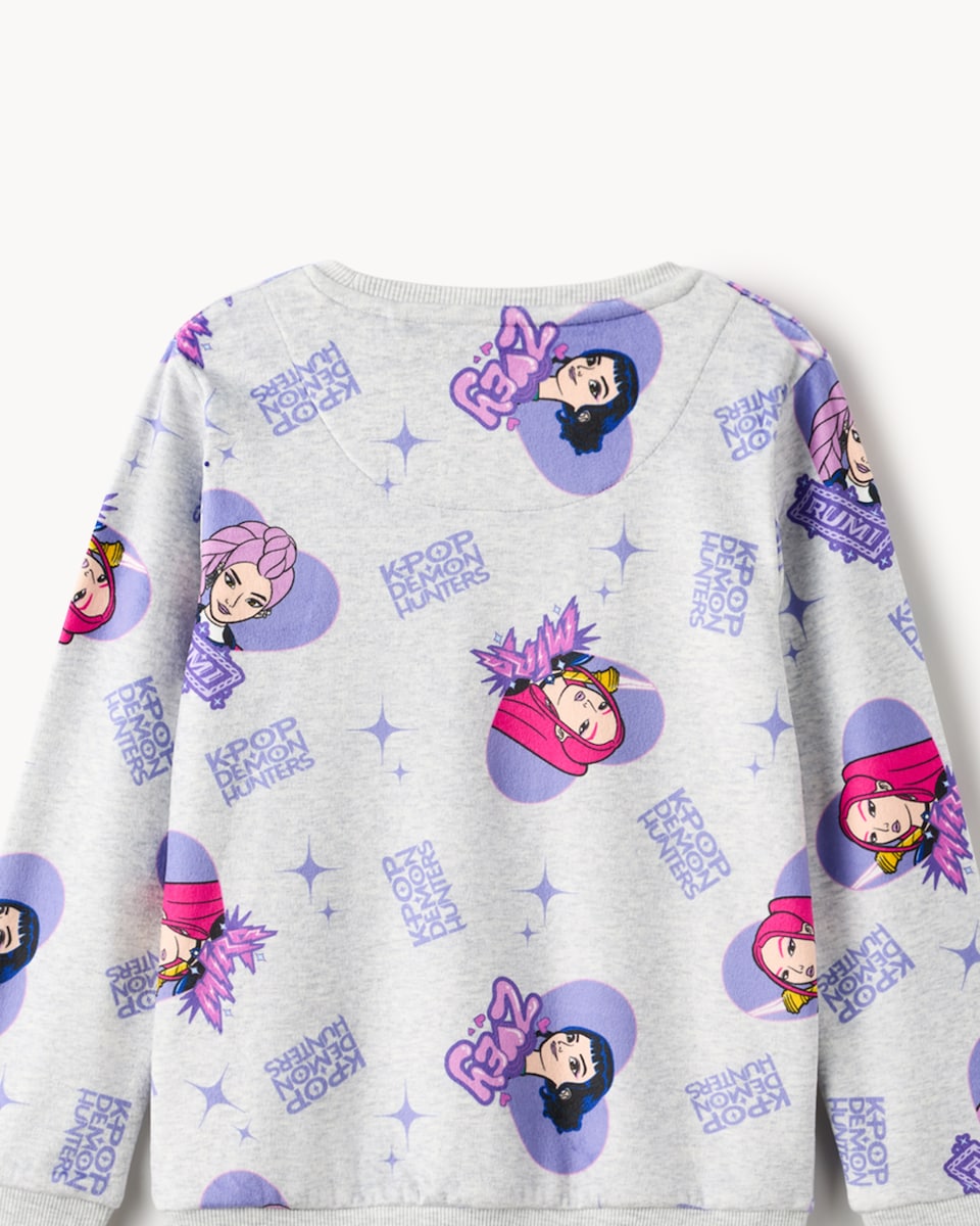 image 1 of K-Pop Demon Hunters Fleece Pyjama Set in Grey