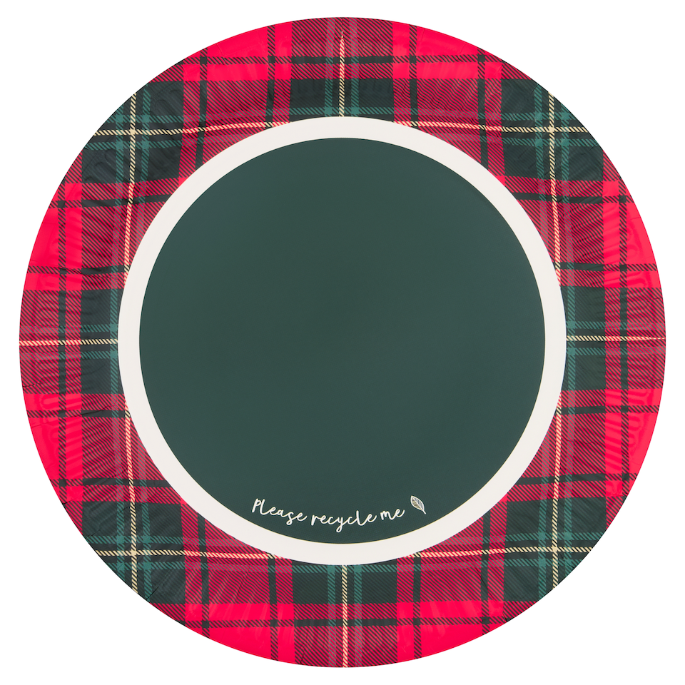 Tesco Tartan Plate 23cm 10pk