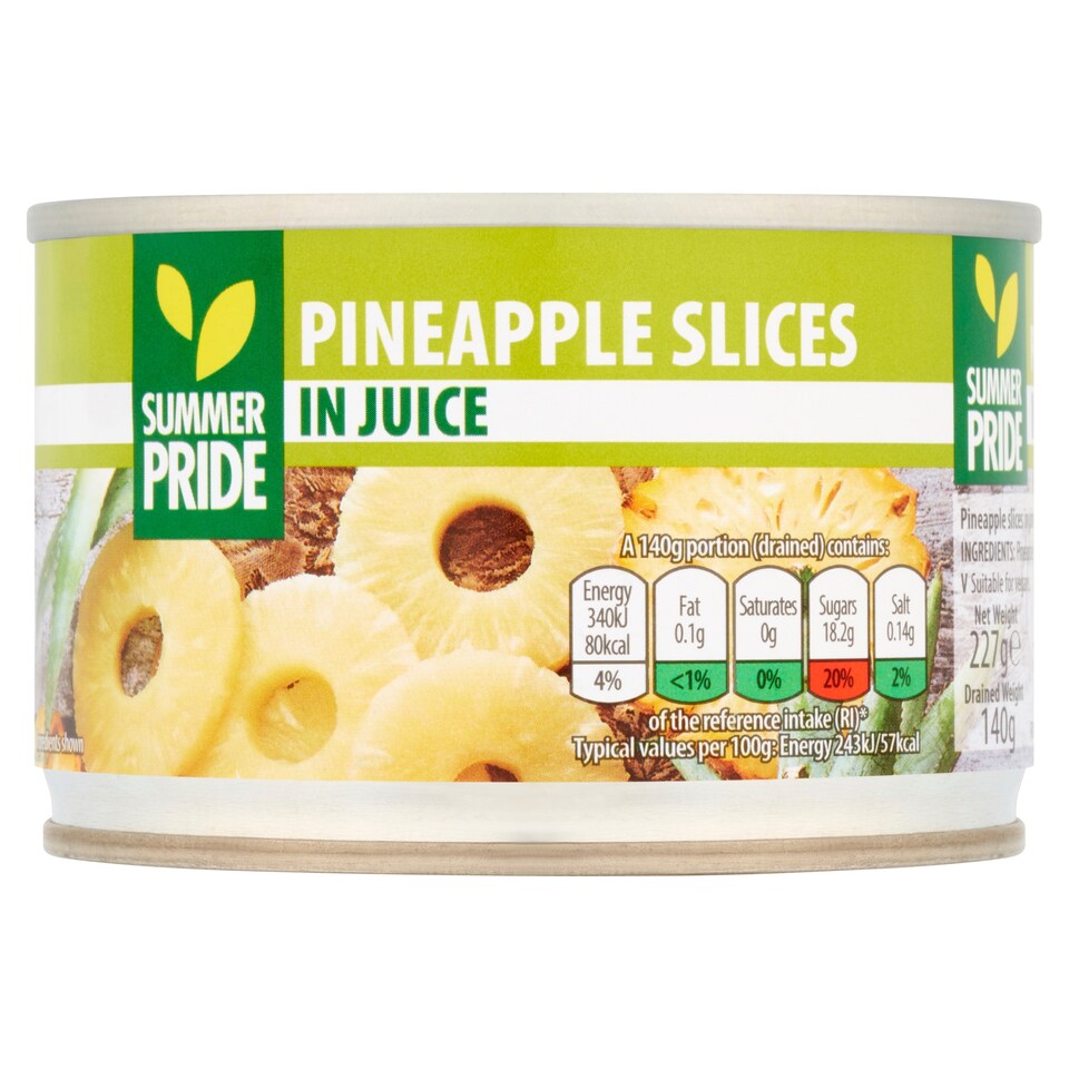SUMMER PRIDE PINEAPPLE SLICES IN JUICE 227G
