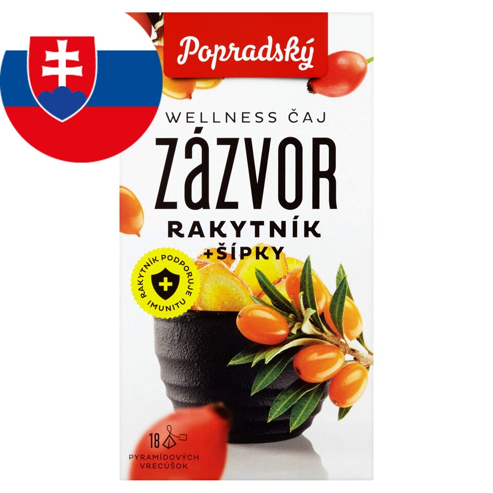 obrázok 1 z Popradský Wellness Čaj zázvor, rakytník + šípky 36 g