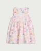 image 1 of F&F Baby Pure Cotton Tropical Print Sleeveless Dress in White