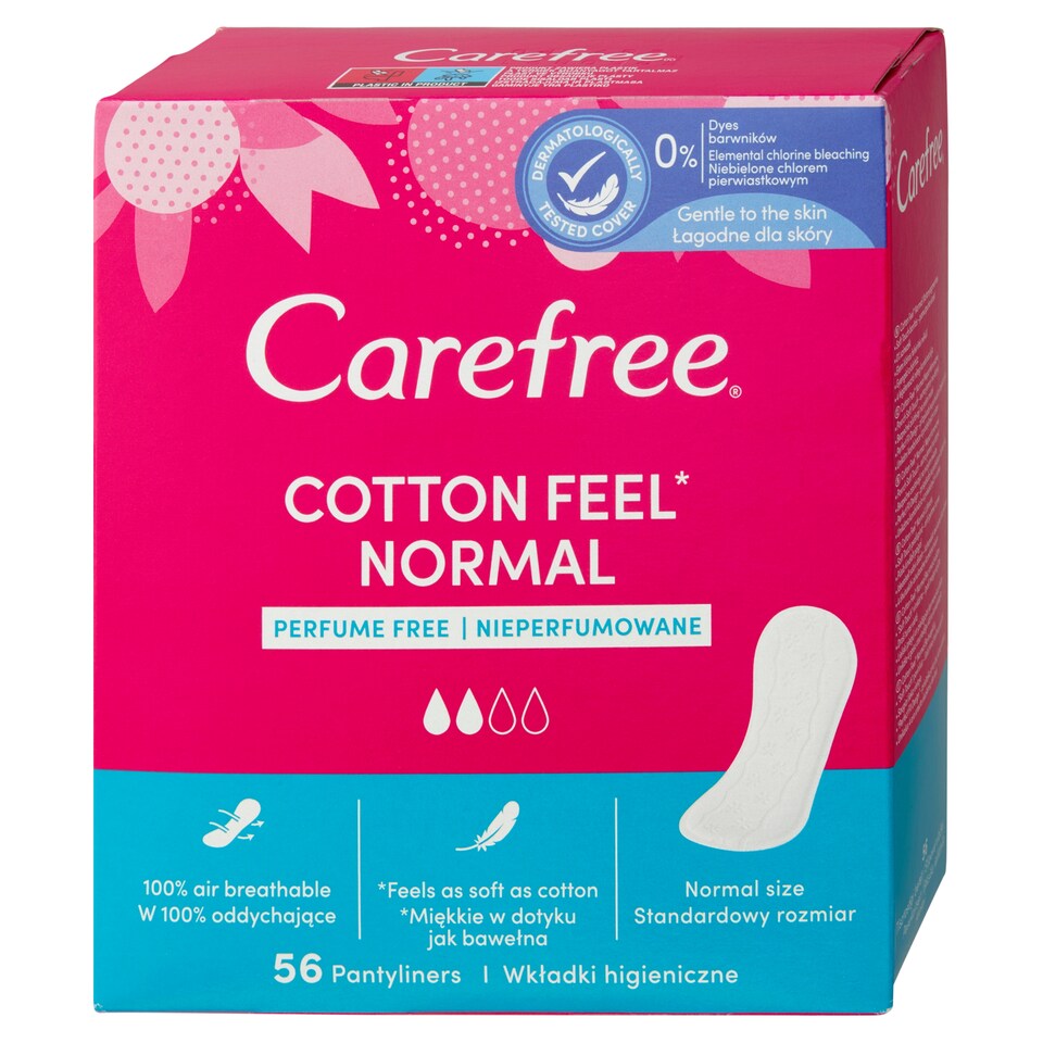 Obrázek 1 pro produkt Carefree Cotton Feel Normal slipové vložky neparfemované 56 ks