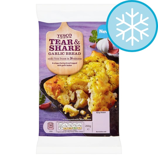 Tesco Garlic Tear & Share 200G Tesco Groceries