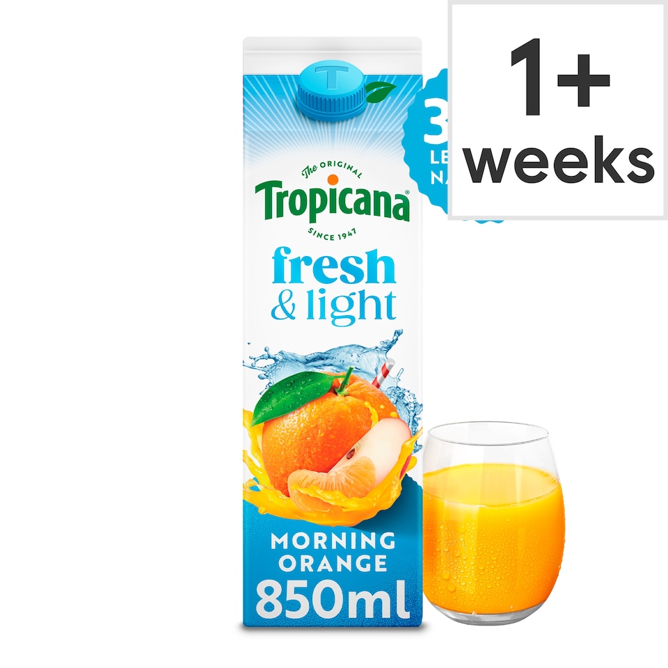 Tropicana Fresh & Light Morning Orange Juice Drink 850ml