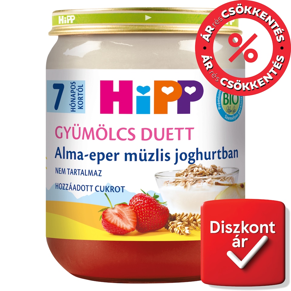 HiPP Organic Apple-Strawberry Muesli in Yogurt Baby Dessert 7 Months+ 160 g