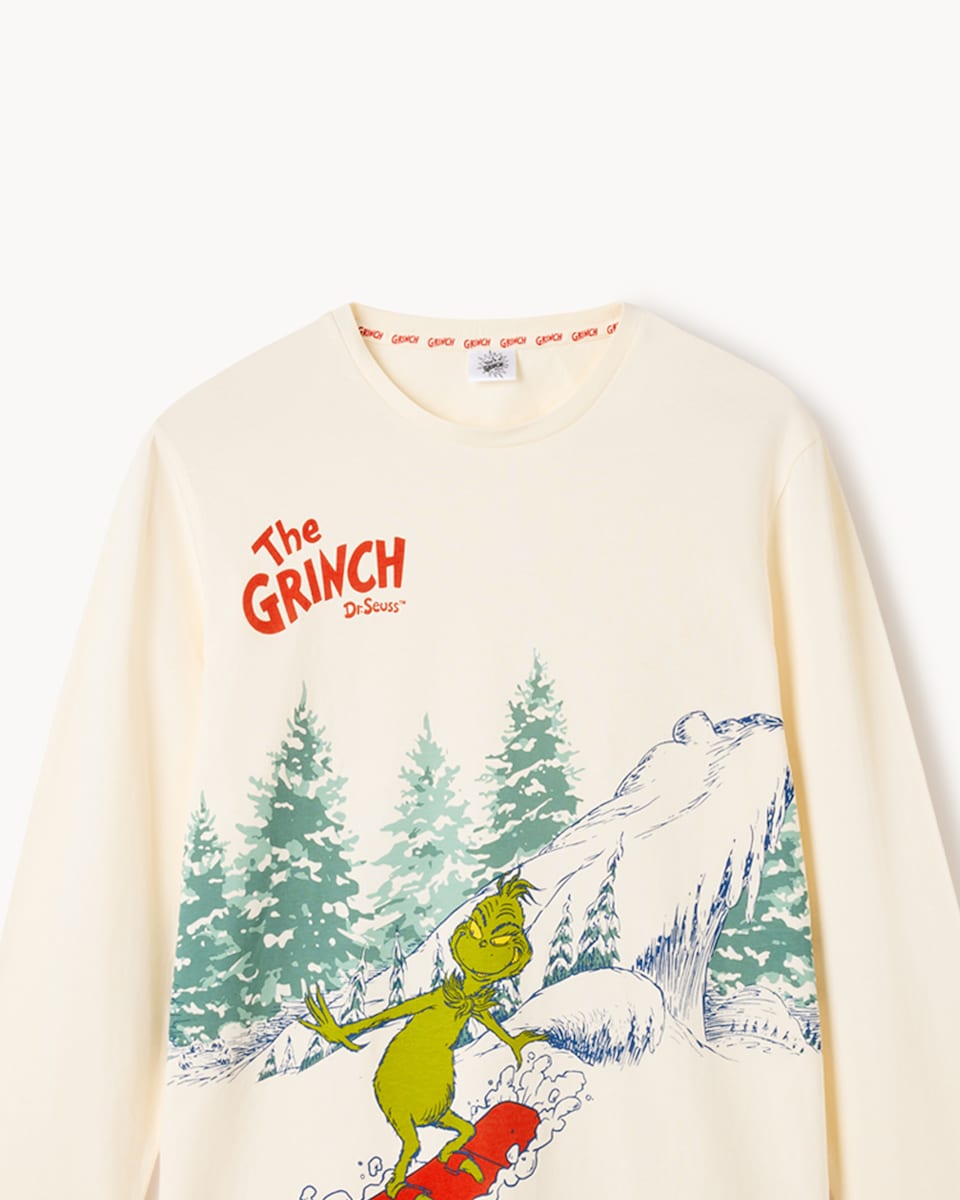 image 1 of The Grinch Pure Cotton Matching Family Pyjama Set in Cream