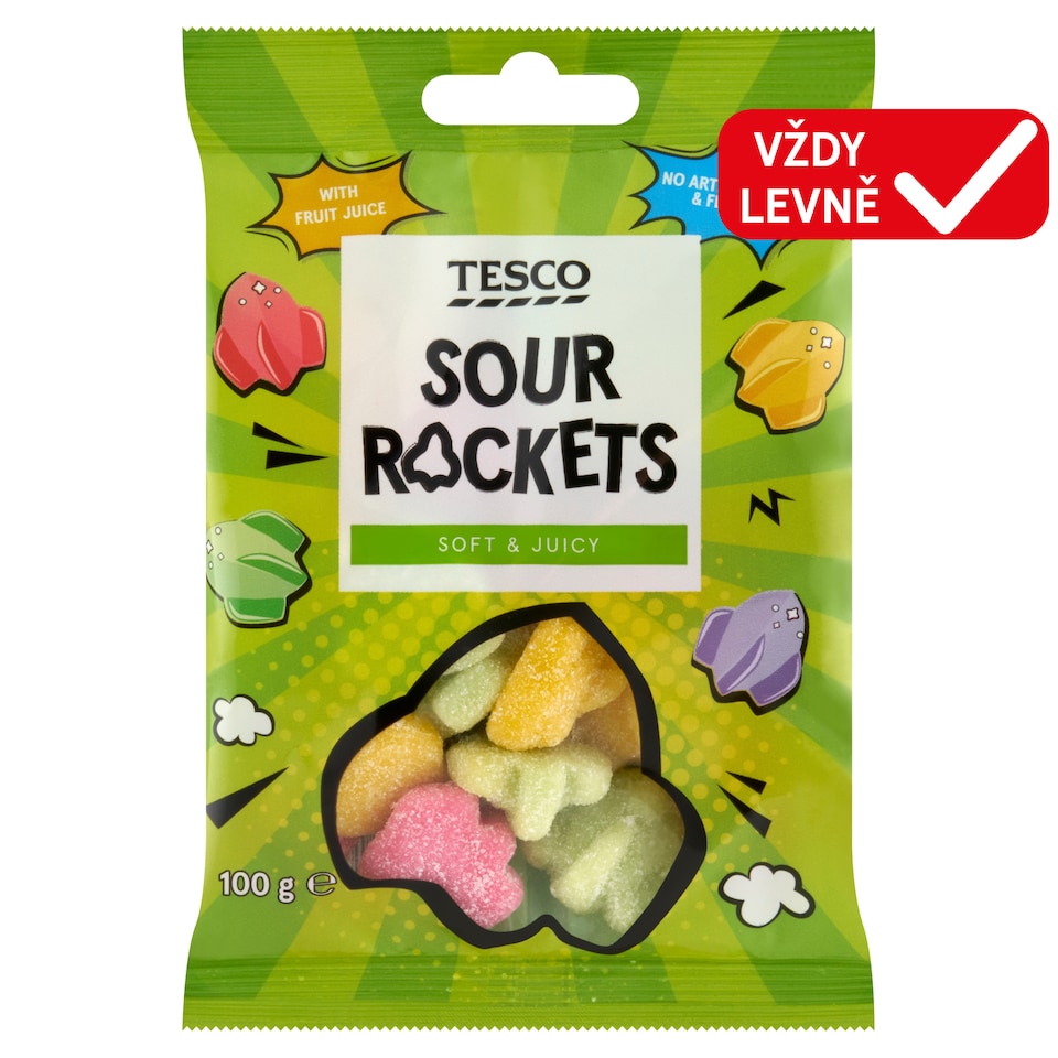Tesco Jelly with Fruit Flavors and Sour Sugar Sprinkles 100g