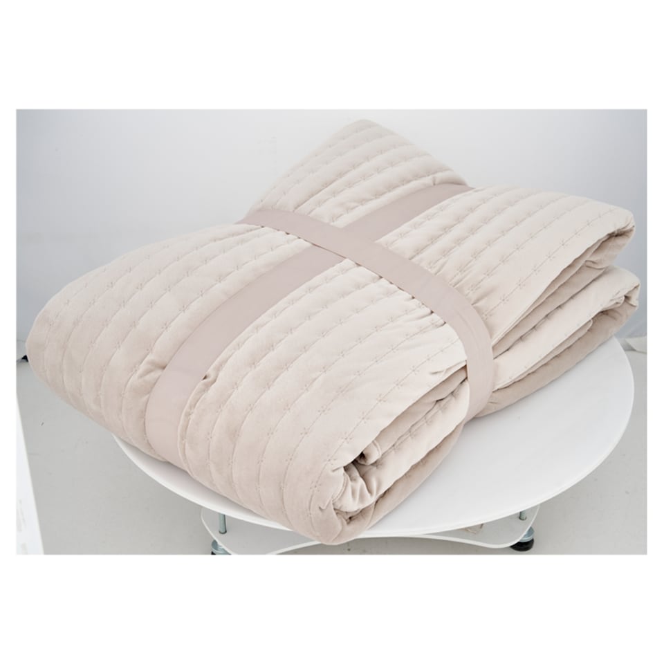 F&F Home Neutral Velvet Bedspread